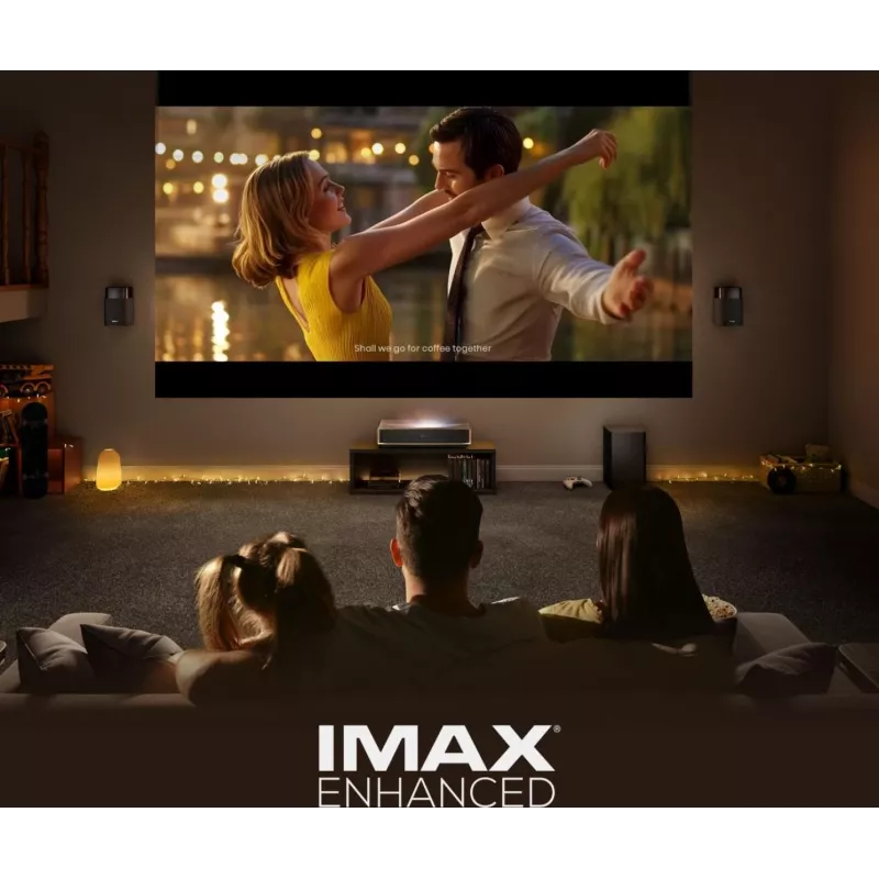 Projektor HISENSE PT1 3D Smart TV, natywne 16:9, Wi‑Fi i Ethernet, HDR (HLG), HDMI 2.0/2.1, czarny