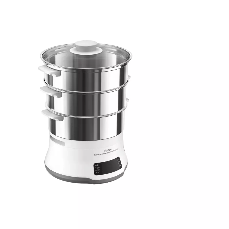 Tefal Convenient Series Deluxe VC502D parowar 3 kosze Blat 900 W Stal nierdzewna, Biały