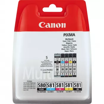 Cartridge Canon PGI-580 PGBK/CLI-581 CMYBK Assorted Czarny cyjan magenta