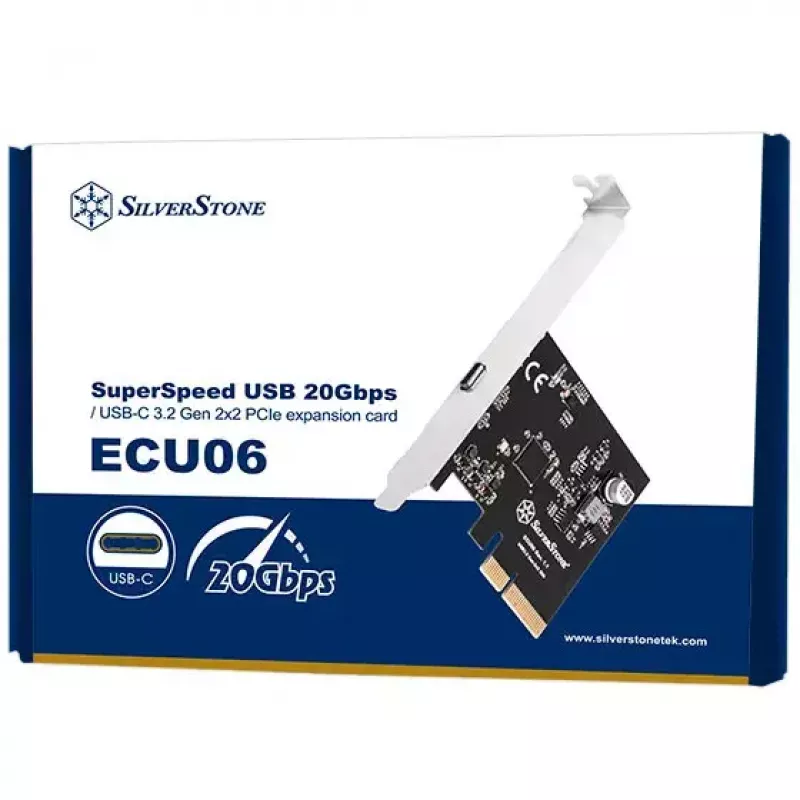 Silverstone ECU06 wewnętrzny adapter USB 3.2 Gen 2 PCIe Low-profile