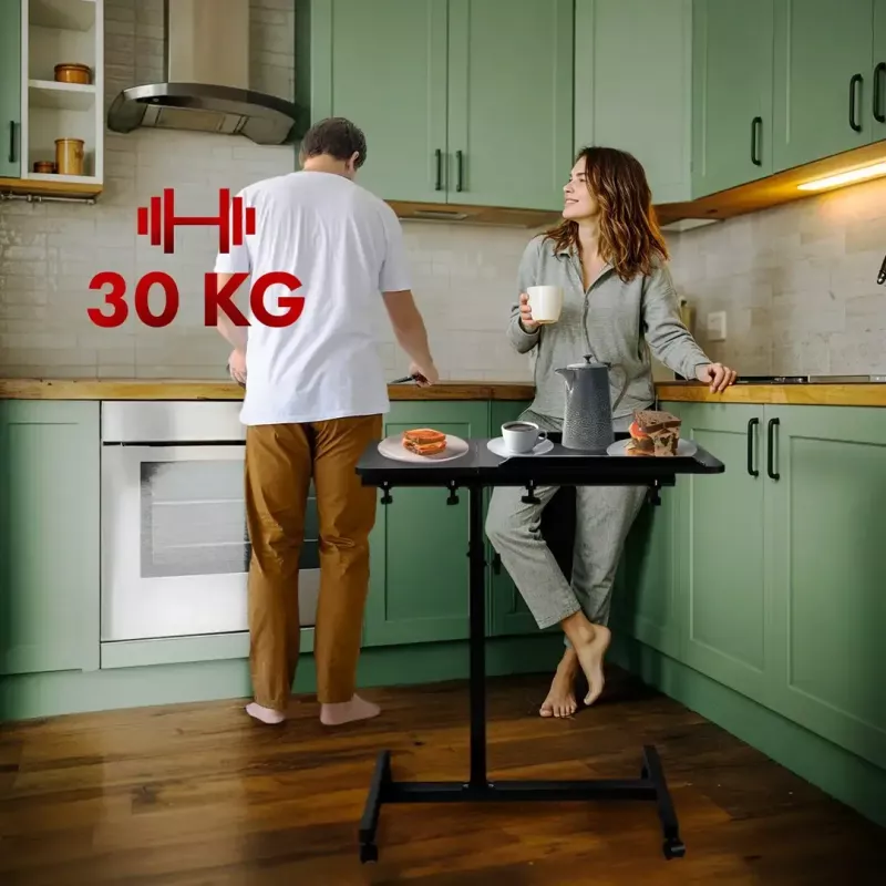 Mobilny regulowany podnośnik do biurka MACLEAN MC-121 B — regulowana wysokość, nachylenie, kółka, obciążenie 30 kg, czarny