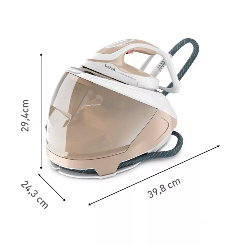 Stacja parowa Tefal Pro Express Eco GV9E22E0 2200 W 1,8 l Stopa Durilium AirGlide Autoclean Beżowy, Biały