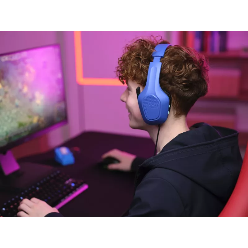 Trust GXT 415B Zirox Zestaw słuchawkowy Przewodowy Head-band Gaming Niebieski
