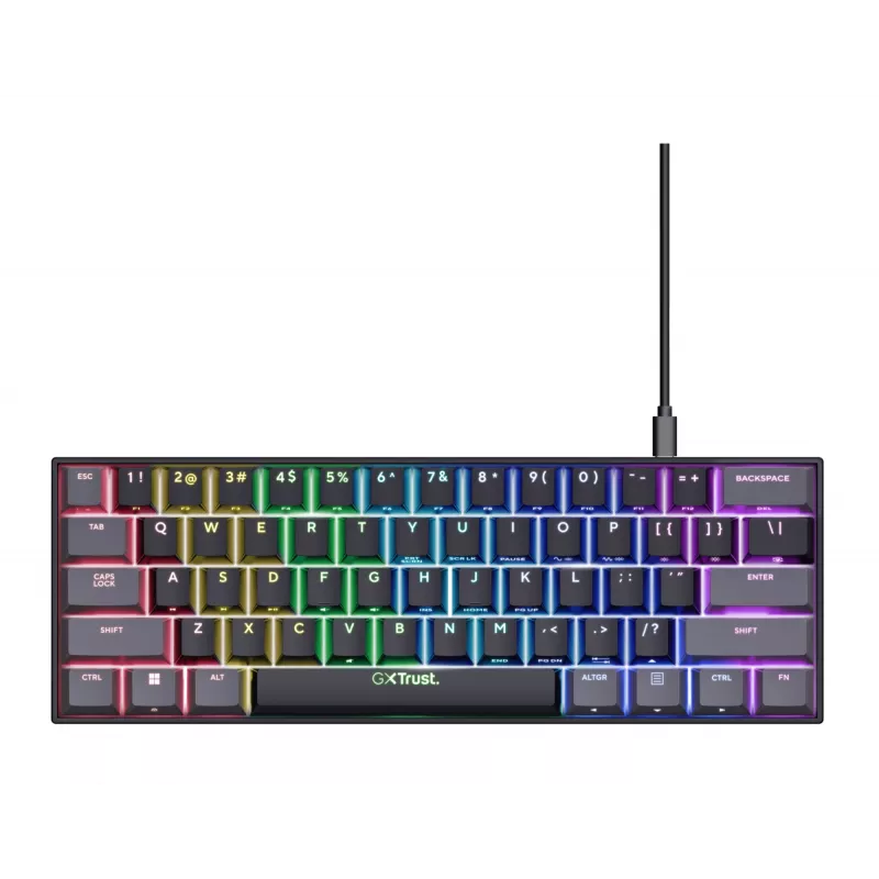 Klawiatura Trust GXT 867 Acira Gaming USB QWERTY US English Czarna