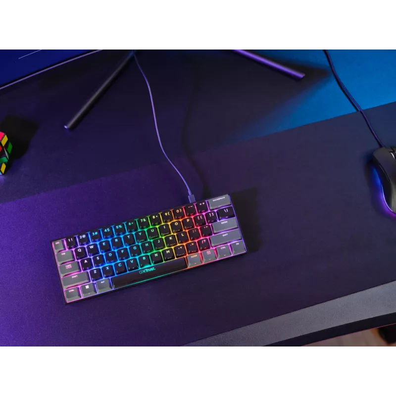 Klawiatura Trust GXT 867 Acira Gaming USB QWERTY US English Czarna