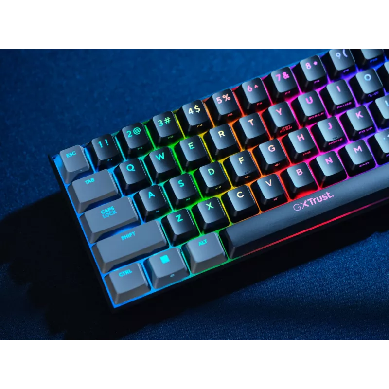 Klawiatura Trust GXT 867 Acira Gaming USB QWERTY US English Czarna