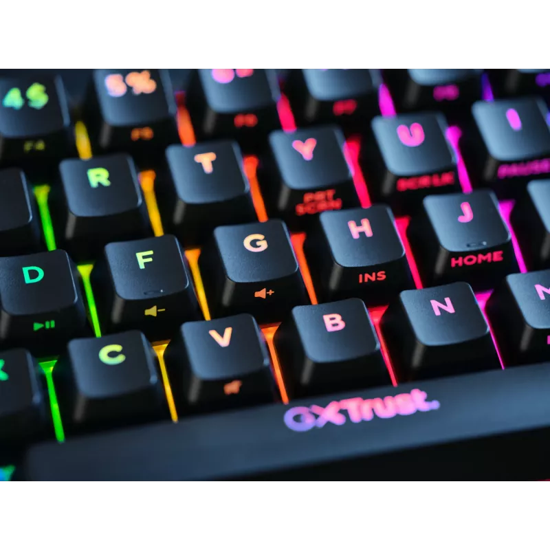Klawiatura Trust GXT 867 Acira Gaming USB QWERTY US English Czarna