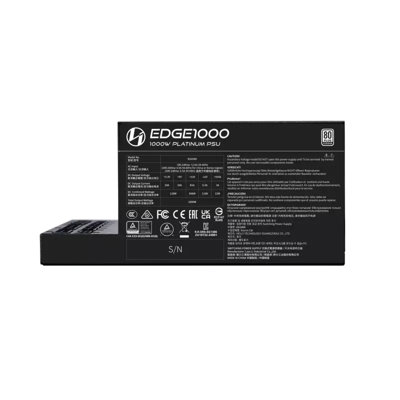 Lian Li EDGE EG1000 1000 W ATX 3.1 zasilacz, 80 PLUS Platinum, czarny