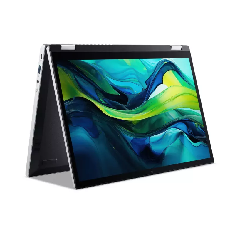 Hybrydowy laptop (2-w-1) Acer Aspire Go Spin 14 AGSP14-31PT-C72L — 14-calowy ekran dotykowy WUXGA, Intel N150, 16 GB LPDDR5, 512 GB SSD, Windows 11 Home, srebrny