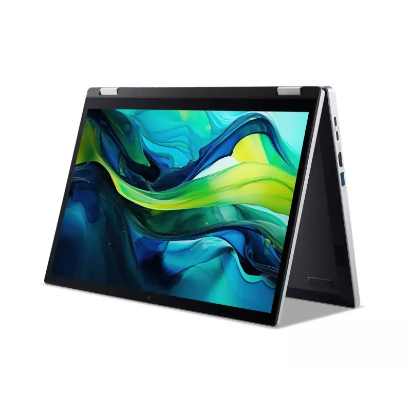 Hybrydowy laptop (2-w-1) Acer Aspire Go Spin 14 AGSP14-31PT-C72L — 14-calowy ekran dotykowy WUXGA, Intel N150, 16 GB LPDDR5, 512 GB SSD, Windows 11 Home, srebrny