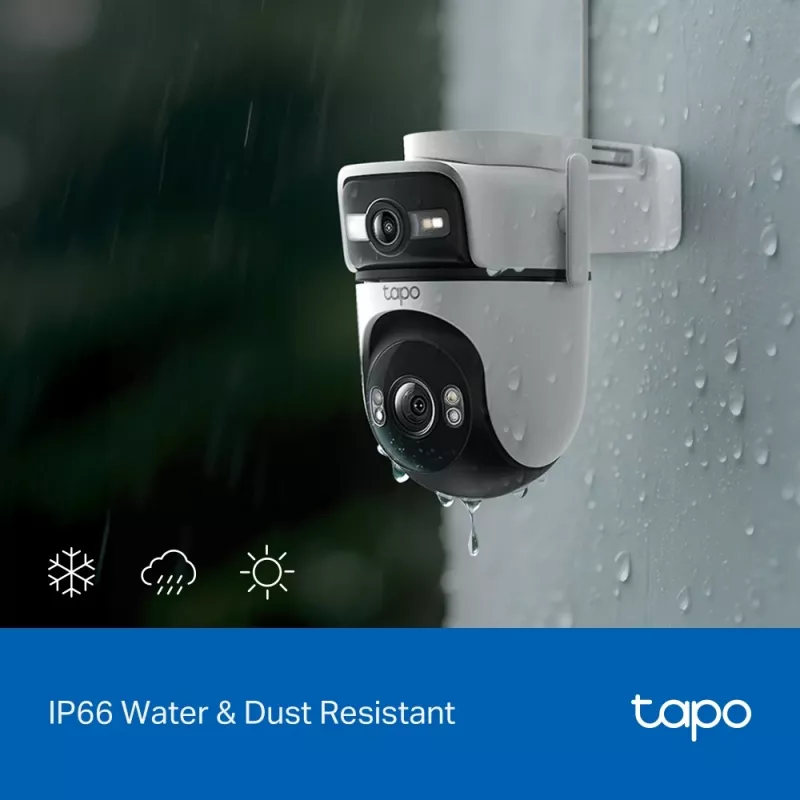 TP-Link Tapo Outdoor Dual Lens Pan/Tilt Security Camera, IP security camera, Outdoor, Wired & Wireless, Ceiling/Wall/Pole, biały, Spherical