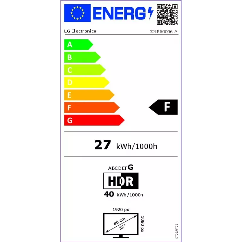 LG 32LR60006LA 81.3 cm (32 cale) Full HD Smart TV Wi-Fi Czarny