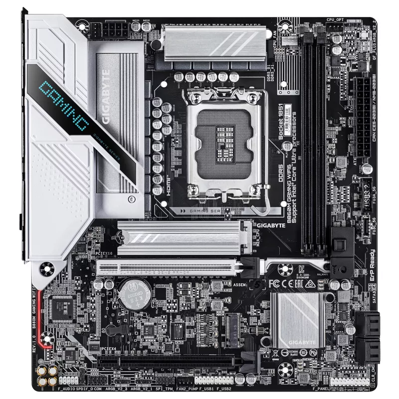 Płyta główna GIGABYTE B860M GAMING WIFI6 — Micro ATX, LGA 1851, DDR5 do 9066 MHz, 2 DIMM, PCIe 5.0, 2.5GbE, Wi‑Fi 6E