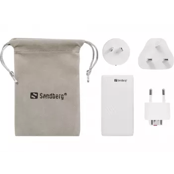 Sandberg 4in1 TravelCharger 65W biały, do użytku wewnętrznego, AC, 20 V, biały