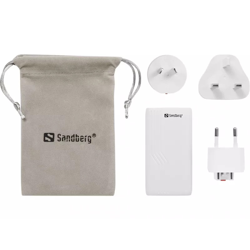 Sandberg 4in1 TravelCharger 65W biały, do użytku wewnętrznego, AC, 20 V, biały