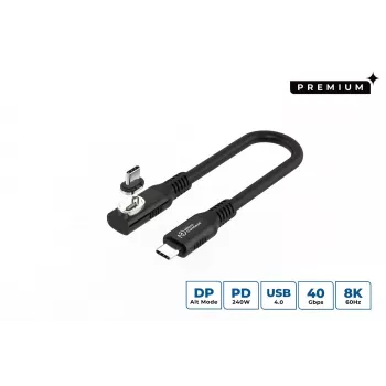 USB4 Gen 3x2 USB-C do USB-C kabel MicroConnect MC-LS-USB4CC0.15-A — 0,15 m, czarny
