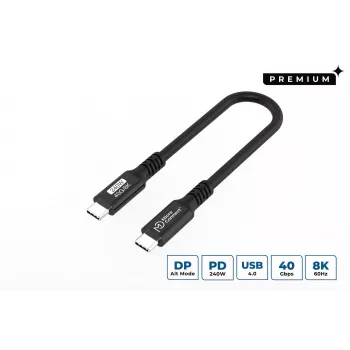 Microconnect USB4CC015-240W Kabel USB USB4 Gen 3x2 0,15 m USB C Czarny