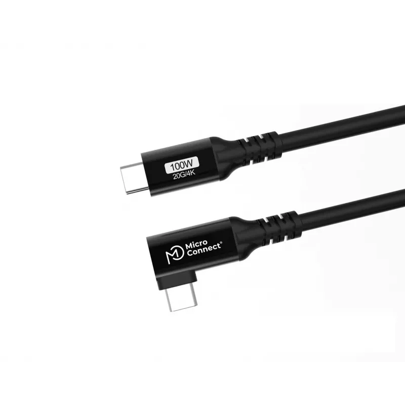 Kabel USB-C do USB-C MicroConnect USB3.2CC015-A, USB 3.2 Gen 2x2, 20 Gbit/s, 0,15 m, czarny