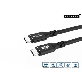 Kabel USB-C na USB-C MicroConnect USB3.2CC015 — USB 3.2 Gen 2x2, 0,15 m, czarny