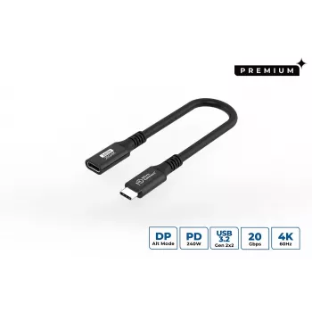 Kabel USB-C na USB-C MicroConnect USB3.2CC015EX, USB 3.2 Gen 2x2, 0,15 m, czarny