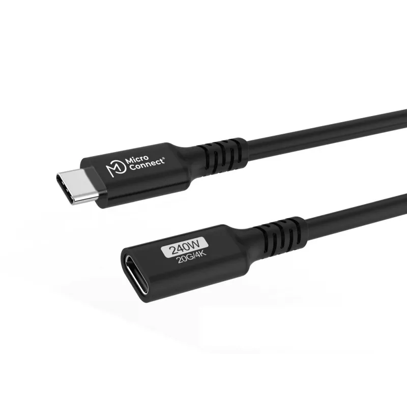 Kabel USB-C na USB-C MicroConnect USB3.2CC015EX, USB 3.2 Gen 2x2, 0,15 m, czarny