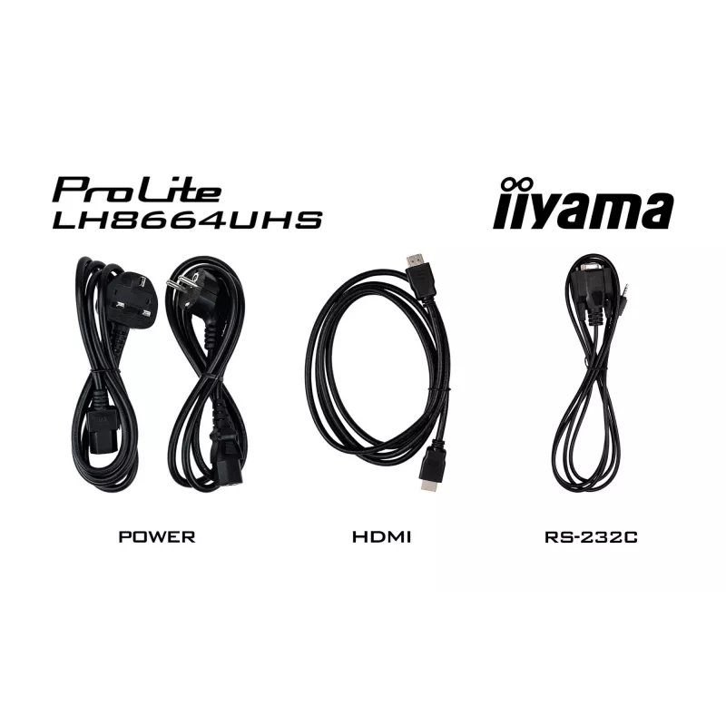 Cyfrowy płaski panel reklamowy IIYAMA LH8664UHS-B3AG — 85,6 cala (2,17 m) 3840x2160 4K IPS, 450 cd/m², Wi‑Fi, Android, 24/7, czarny