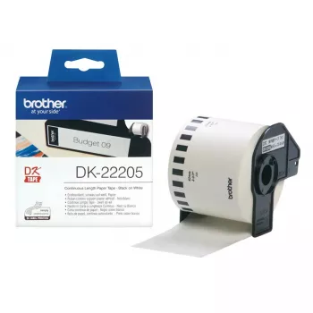 Etykieta ciągła Brother DK22205 czarny na białym 6,2 cm x 30,48 m