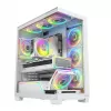Obudowa PC MODECOM VOLCANO STELLAR PLUS ARGB MIDI 8F BIAŁA — midi tower, ATX, szkło hartowane, podświetlenie ARGB, 8 wentylatorów, GPU do 42 cm
