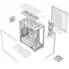 Obudowa PC MODECOM VOLCANO STELLAR PLUS ARGB MIDI 8F BIAŁA — midi tower, ATX, szkło hartowane, podświetlenie ARGB, 8 wentylatorów, GPU do 42 cm