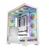 Obudowa PC MODECOM VOLCANO STELLAR PLUS ARGB MIDI 8F BIAŁA — midi tower, ATX, szkło hartowane, podświetlenie ARGB, 8 wentylatorów, GPU do 42 cm
