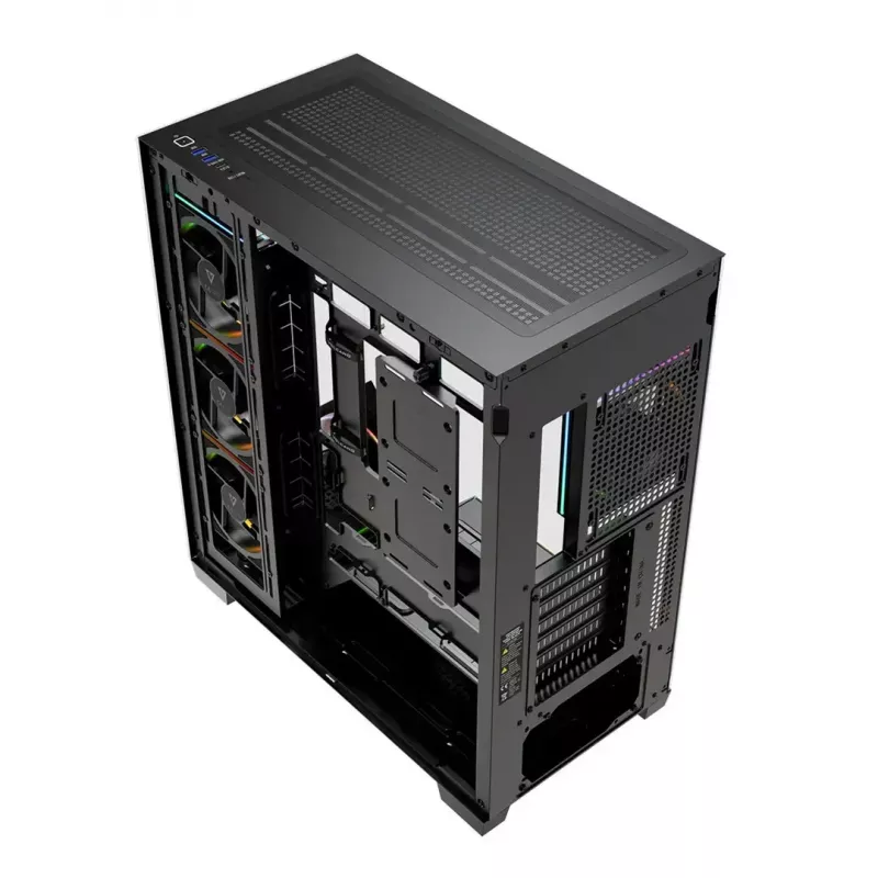 Obudowa PC mid-tower MODECOM VOLCANO STELLAR PLUS ARGB MIDI, 5 wentylatorów z przodu, hartowane szkło, USB-C