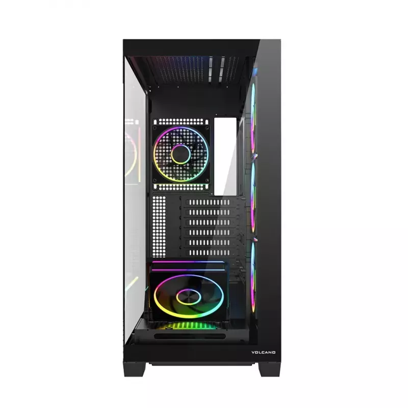 Obudowa PC mid-tower MODECOM VOLCANO STELLAR PLUS ARGB MIDI, 5 wentylatorów z przodu, hartowane szkło, USB-C