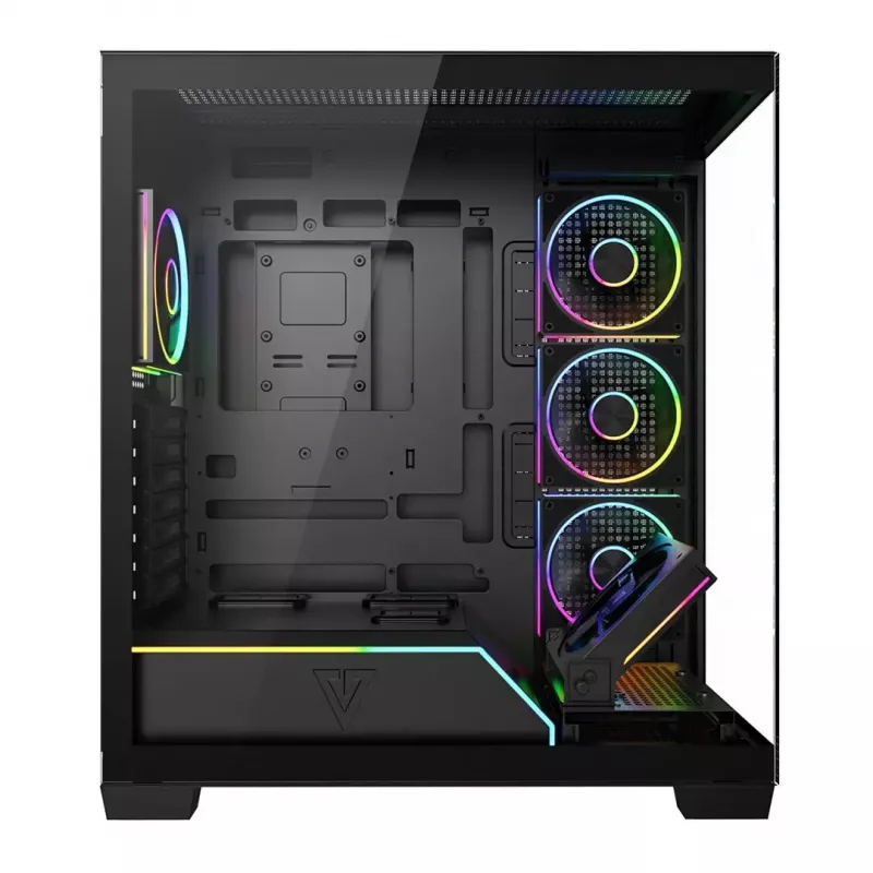 Obudowa PC mid-tower MODECOM VOLCANO STELLAR PLUS ARGB MIDI, 5 wentylatorów z przodu, hartowane szkło, USB-C