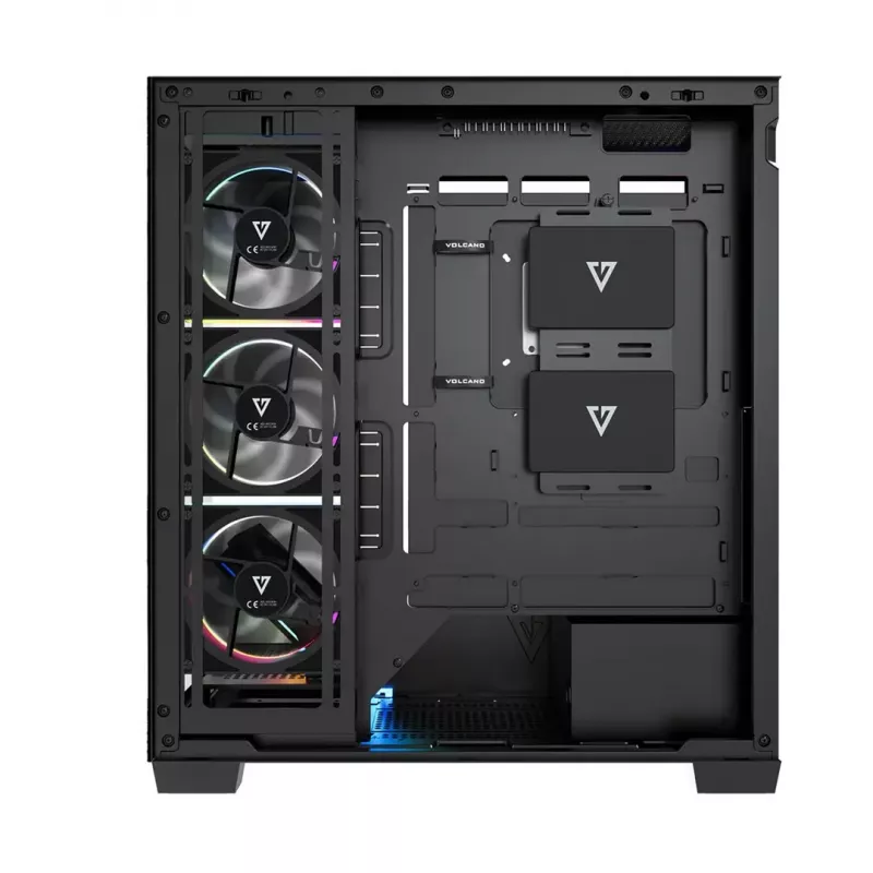 Obudowa PC mid-tower MODECOM VOLCANO STELLAR PLUS ARGB MIDI, 5 wentylatorów z przodu, hartowane szkło, USB-C