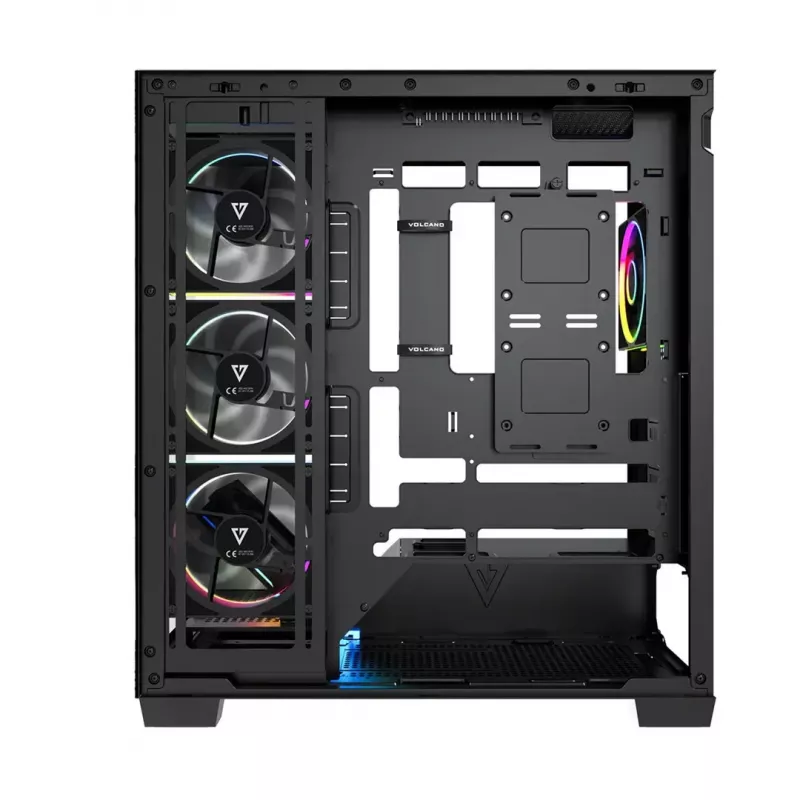 Obudowa PC mid-tower MODECOM VOLCANO STELLAR PLUS ARGB MIDI, 5 wentylatorów z przodu, hartowane szkło, USB-C