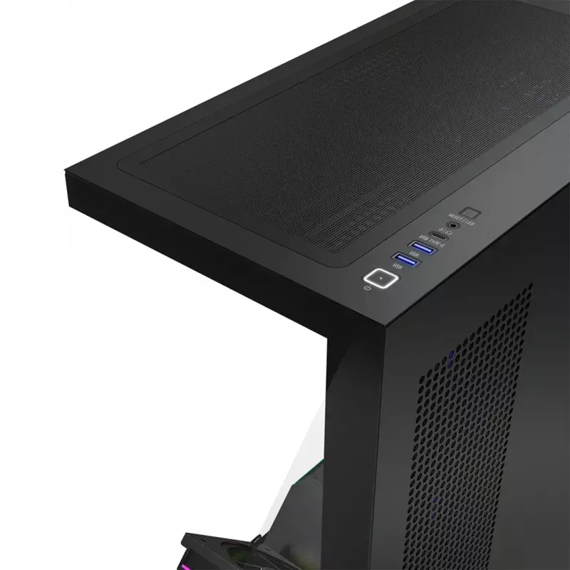 Obudowa PC mid-tower MODECOM VOLCANO STELLAR PLUS ARGB MIDI, 5 wentylatorów z przodu, hartowane szkło, USB-C