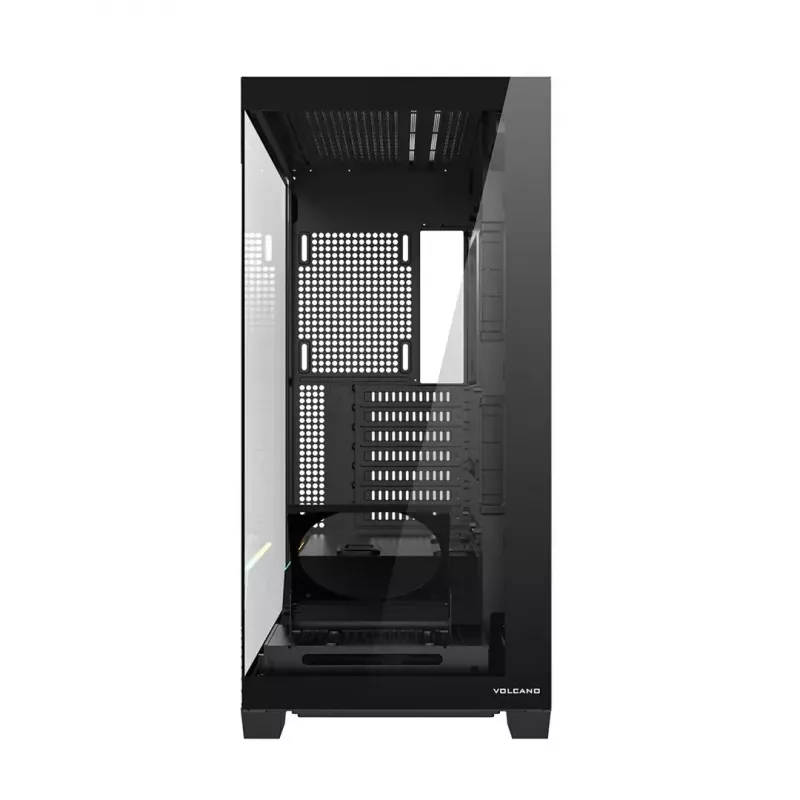 Obudowa PC MODECOM VOLCANO STELLAR PLUS MIDI Czarny — średnia wieża ATX, szkło hartowane, USB-C, obsługa kart graficznych do 420 mm