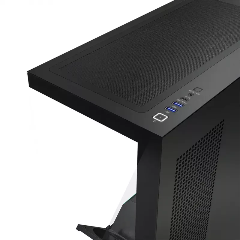 Obudowa PC MODECOM VOLCANO STELLAR PLUS MIDI Czarny — średnia wieża ATX, szkło hartowane, USB-C, obsługa kart graficznych do 420 mm