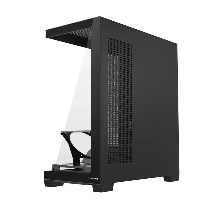 Obudowa PC MODECOM VOLCANO STELLAR PLUS MIDI Czarny — średnia wieża ATX, szkło hartowane, USB-C, obsługa kart graficznych do 420 mm