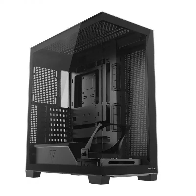 Obudowa PC MODECOM VOLCANO STELLAR PLUS MIDI Czarny — średnia wieża ATX, szkło hartowane, USB-C, obsługa kart graficznych do 420 mm