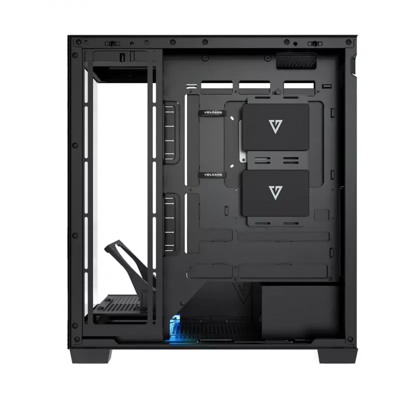 Obudowa PC MODECOM VOLCANO STELLAR PLUS MIDI Czarny — średnia wieża ATX, szkło hartowane, USB-C, obsługa kart graficznych do 420 mm
