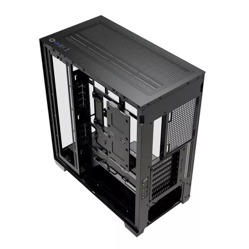 Obudowa PC MODECOM VOLCANO STELLAR PLUS MIDI Czarny — średnia wieża ATX, szkło hartowane, USB-C, obsługa kart graficznych do 420 mm