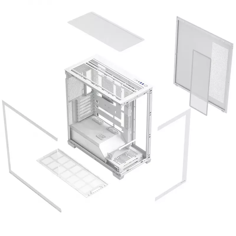 Obudowa PC MODECOM VOLCANO STELLAR PLUS MIDI biały — Midi Tower, microATX, szkło hartowane, USB-C, obsługa GPU 420 mm