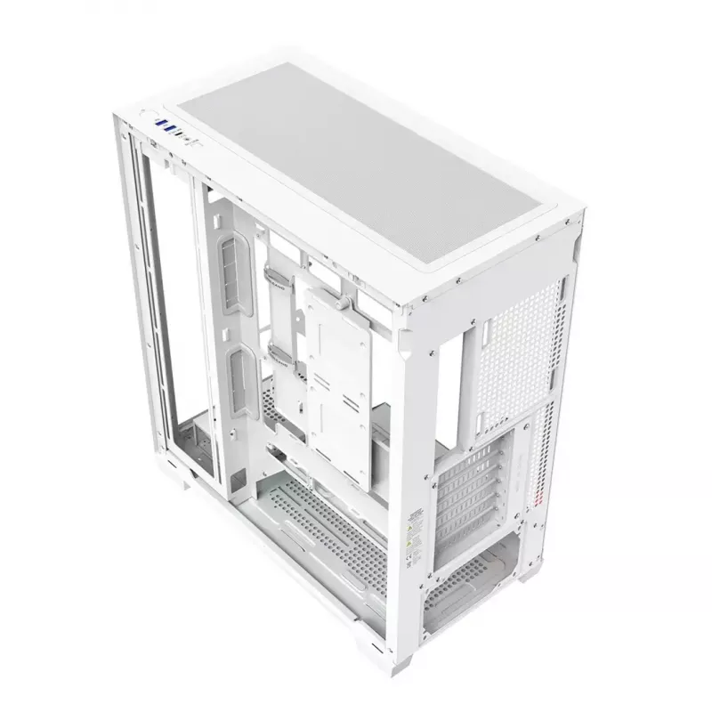 Obudowa PC MODECOM VOLCANO STELLAR PLUS MIDI biały — Midi Tower, microATX, szkło hartowane, USB-C, obsługa GPU 420 mm