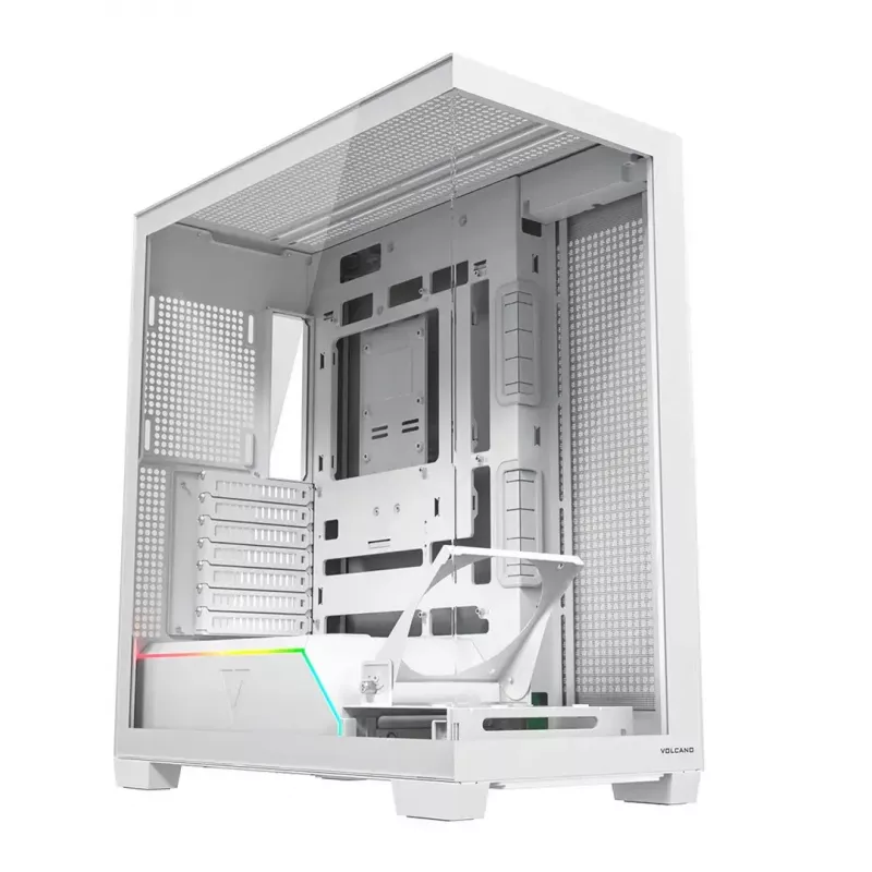 Obudowa PC MODECOM VOLCANO STELLAR PLUS MIDI biały — Midi Tower, microATX, szkło hartowane, USB-C, obsługa GPU 420 mm