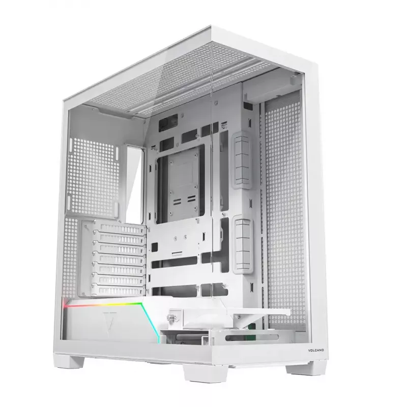 Obudowa PC MODECOM VOLCANO STELLAR PLUS MIDI biały — Midi Tower, microATX, szkło hartowane, USB-C, obsługa GPU 420 mm