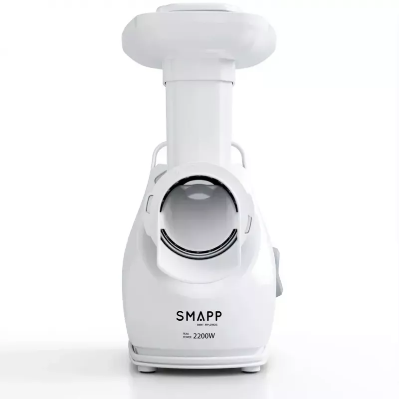 Maszynka do mielenia mięsa SMAPP model 490.81 biały - 2200 W, 1 prędkość, 2,7 kg/min, 3 sitka, biała, nakładka do szatkowania