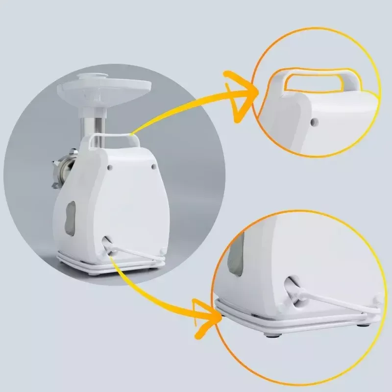 Maszynka do mielenia mięsa SMAPP model 490.81 biały - 2200 W, 1 prędkość, 2,7 kg/min, 3 sitka, biała, nakładka do szatkowania