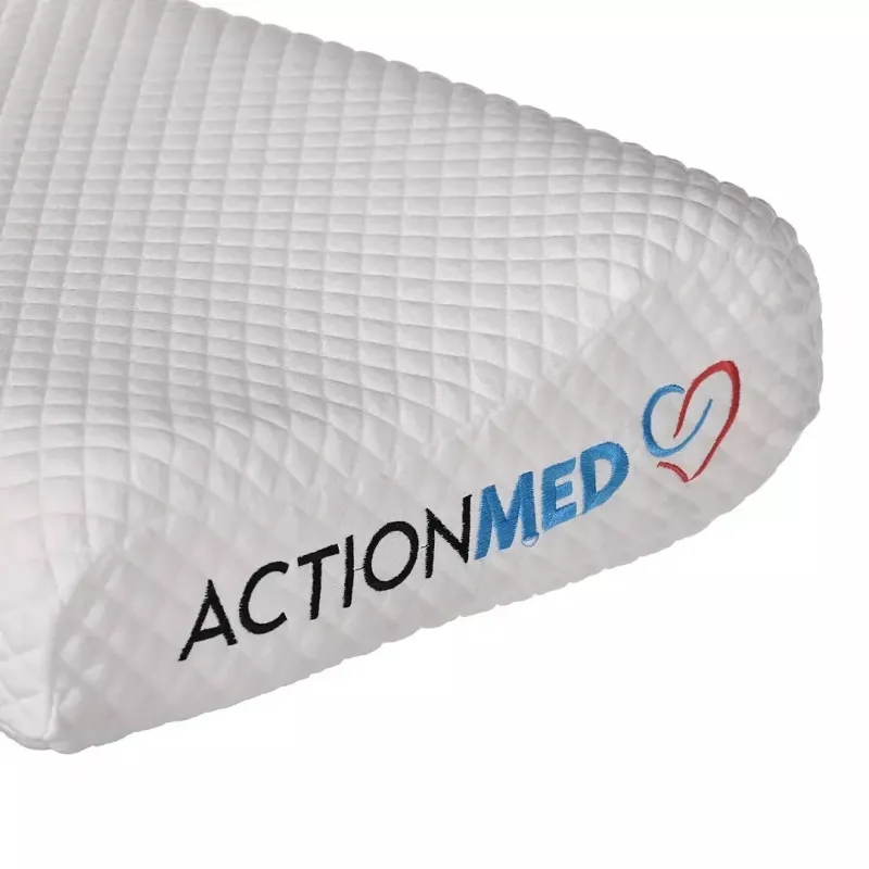 Poduszka ortopedyczna szyjna ActionMed CERVICAL MED PILLOW PO100AM — wypełnienie piankowe, 550×360×120 mm, zdejmowany pokrowiec do prania, biała