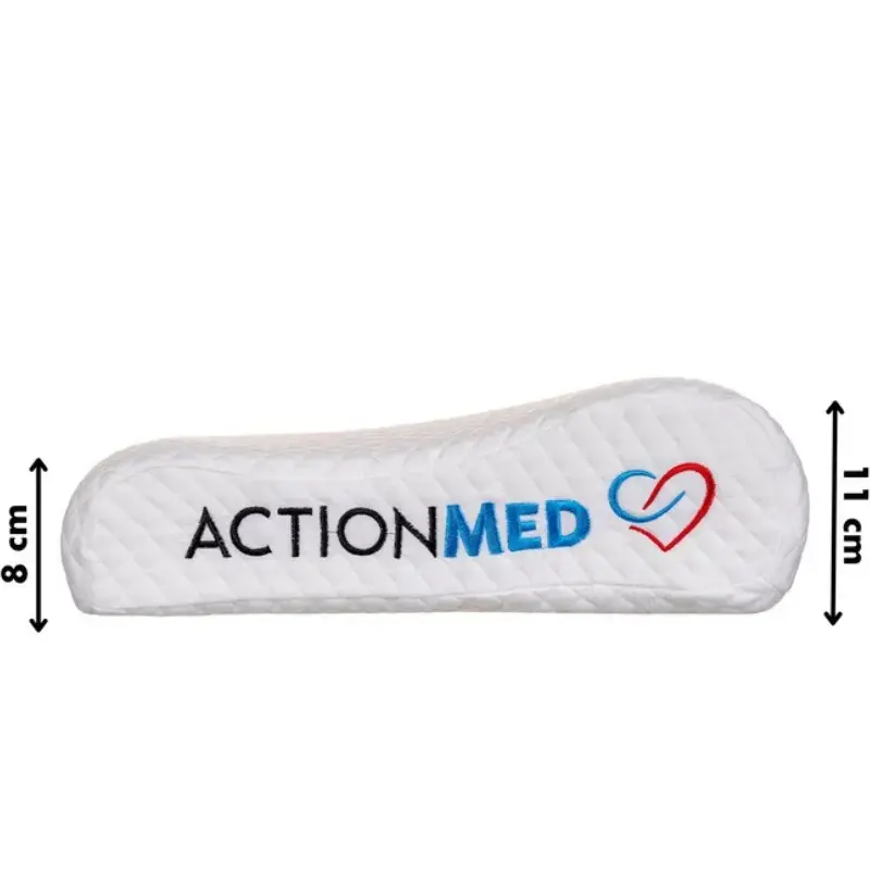 Poduszka ortopedyczna ActionMed PO200AM — anatomiczna poduszka piankowa na głowę i szyję, 590×350 mm, maksymalna wysokość 11 cm, pokrowiec nadający się do prania